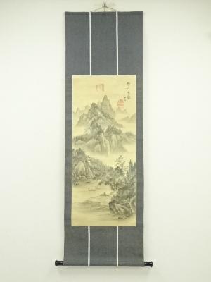 清光会 会員 竹角紅秋作2.5尺水墨山水 長さ168cm 幅